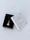 LOVE ROSE QUARTZ CRYSTAL CHIP POTION BOTTLE NECKLACE