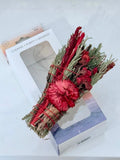 6IN RITUAL WAND SMUDGE STICK WITH ROSEMARY AND RED FLOWERS