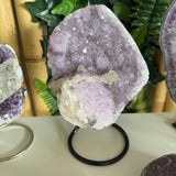 Amethyst with Calcite on a stand