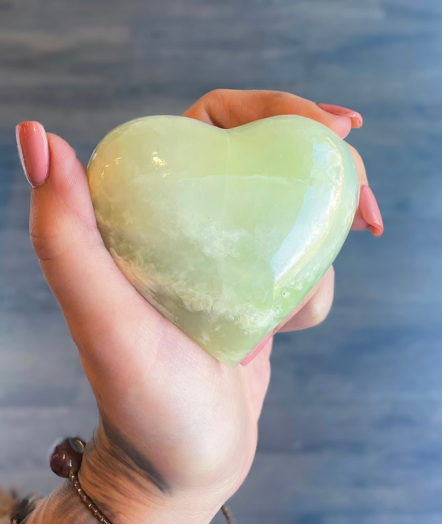 Green Calcite Heart Large