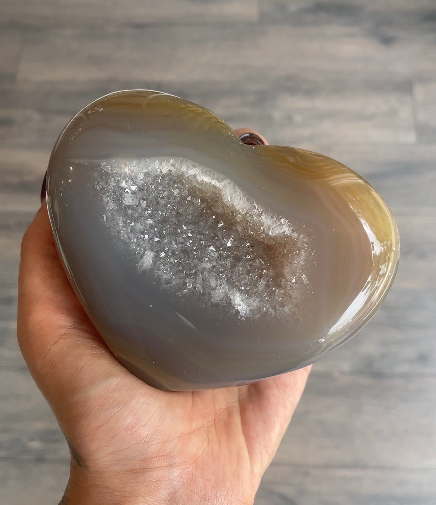 Agate Druzy Heart Large